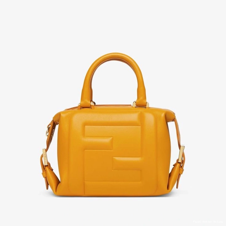 Cheap FF Cube In Bag Mini Fendi Leather Nappa Yellow 0717